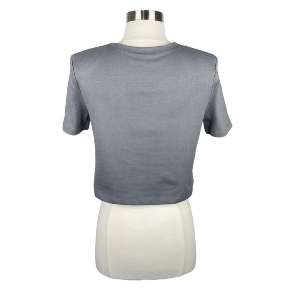 Halara Cropped Gray Workout Tee - Size Small - Picture 5 of 7